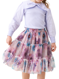 Angel & Rocket Kids' Printed Mesh Tiered Skirt, Multi