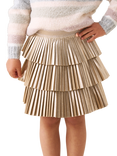 Angel & Rocket Kids' Tiered Rara Skirt, Gold Metallic