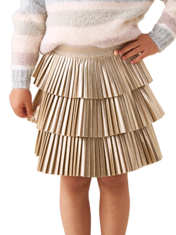 Angel & Rocket Kids' Tiered Rara Skirt, Gold Metallic, Gold Metallic