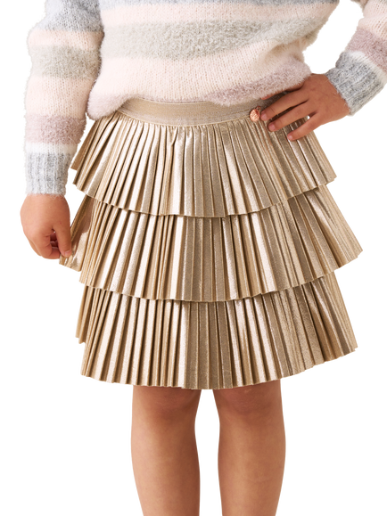 Angel & Rocket Kids' Tiered Rara Skirt, Gold Metallic, Gold Metallic