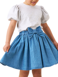 Angel & Rocket Kids' Bow Skirt, Denim