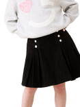 Angel & Rocket Kids' Corduroy Pleated Skirt, Black
