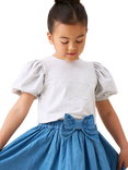 Angel & Rocket Kids' Cotton Puff Sleeve Star Motif T-Shirt, Grey