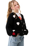 Angel & Rocket Kids' Knitted Heart Cardigan, Black