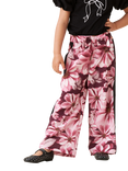 Angel & Rocket Kids' Floral and Stripe Print Wide Leg Trousers, Pink/Multi