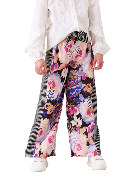 Angel & Rocket Kids' Printed Wide Leg Trousers, Multi, Multi