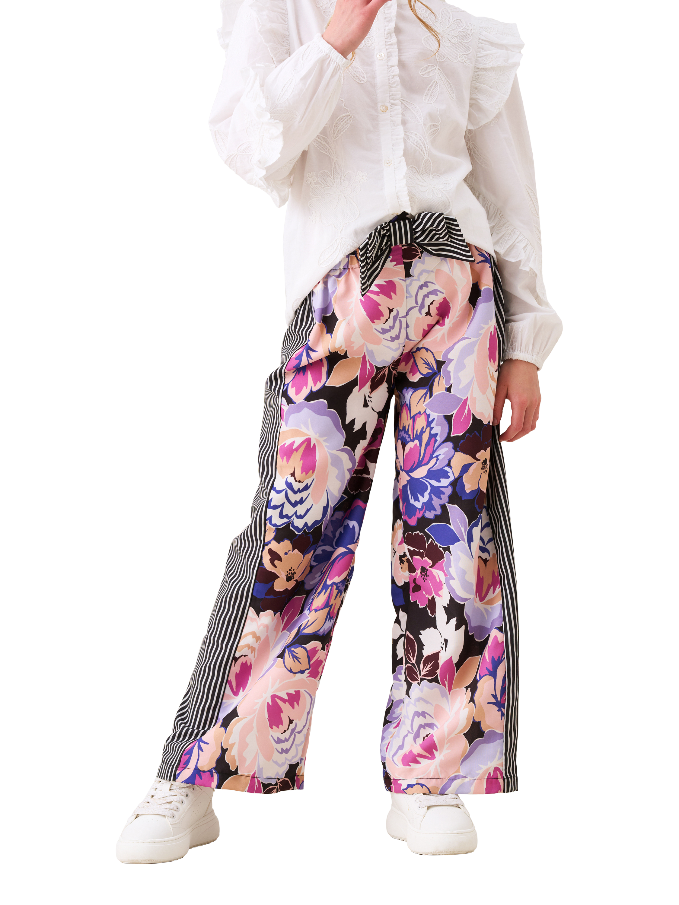 Product image 5 of 8, which shows Angel & Rocket Kids' Printed Wide Leg Trousers, Multi, 3 years