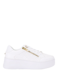 Carvela Jive Zip Flatform Trainers, White