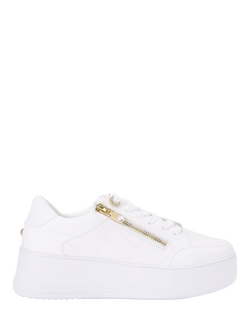 Carvela Jive Zip Flatform Trainers, White