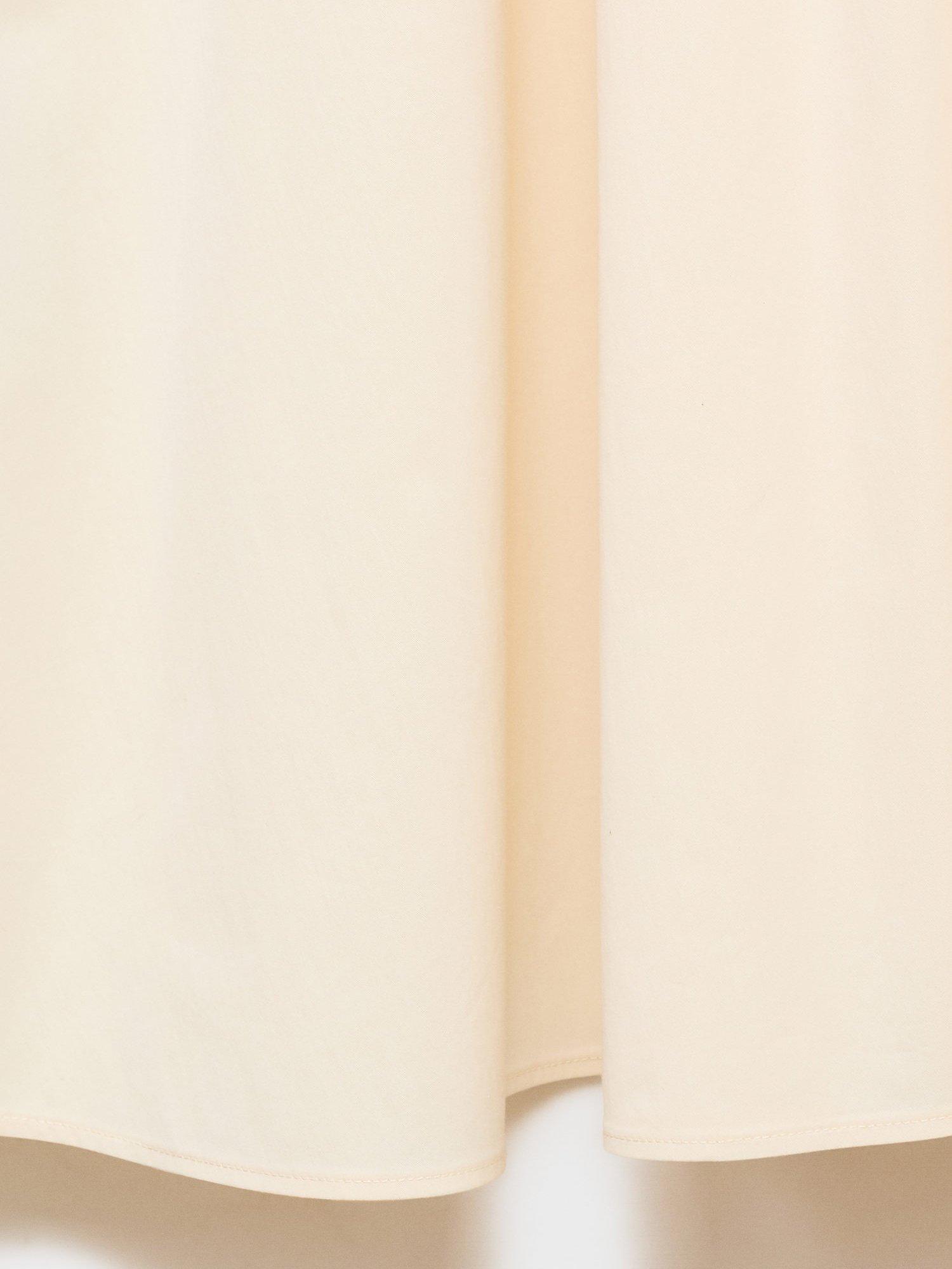 Product image 5 of 8, which shows Mango Fede Cotton Blend Ruched Midi Dress, Light Beige, 6