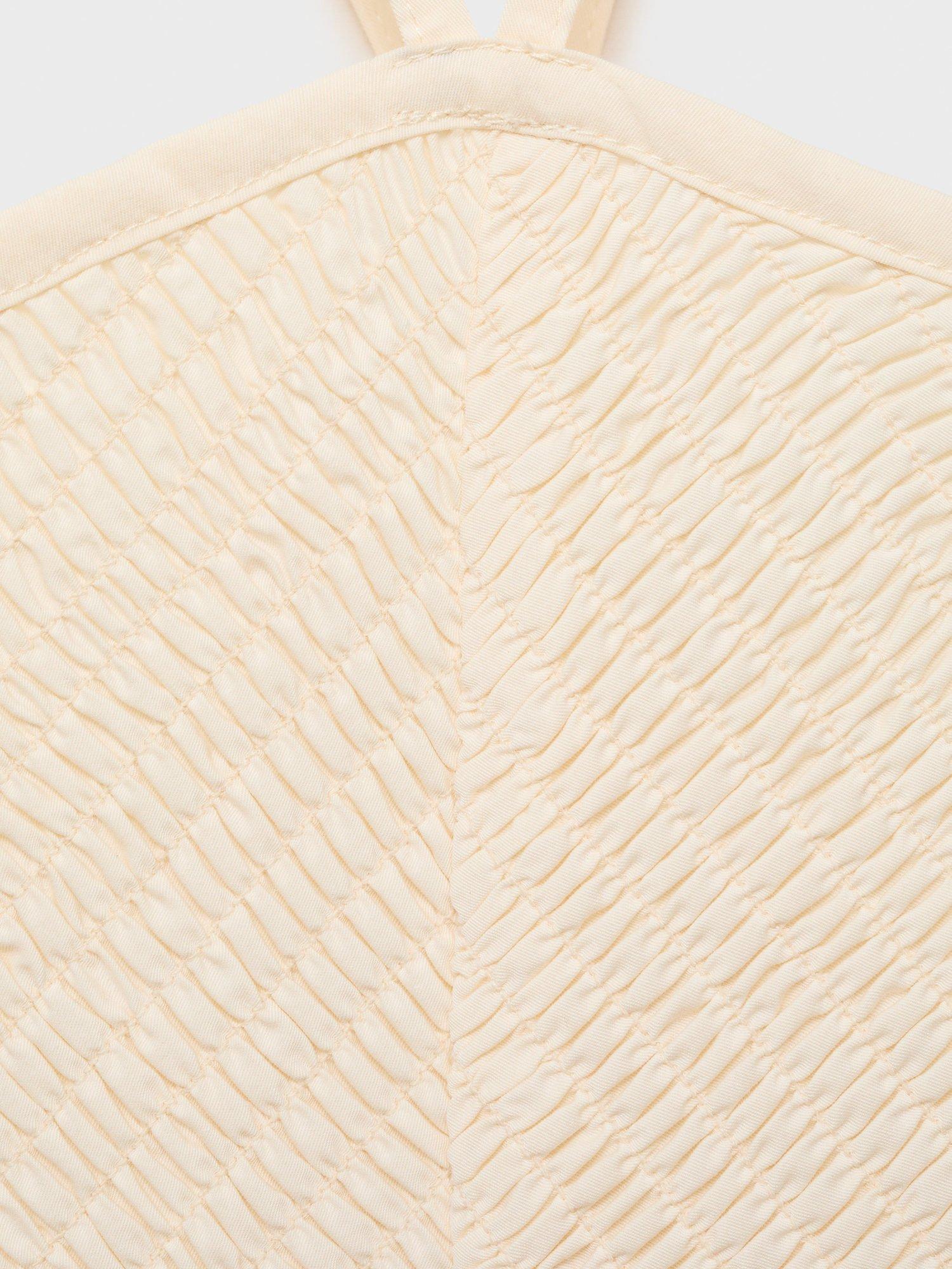 Product image 7 of 8, which shows Mango Fede Cotton Blend Ruched Midi Dress, Light Beige, 6