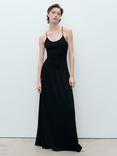 Mango Martin Sleeveless Cross Back Maxi Dress, Black