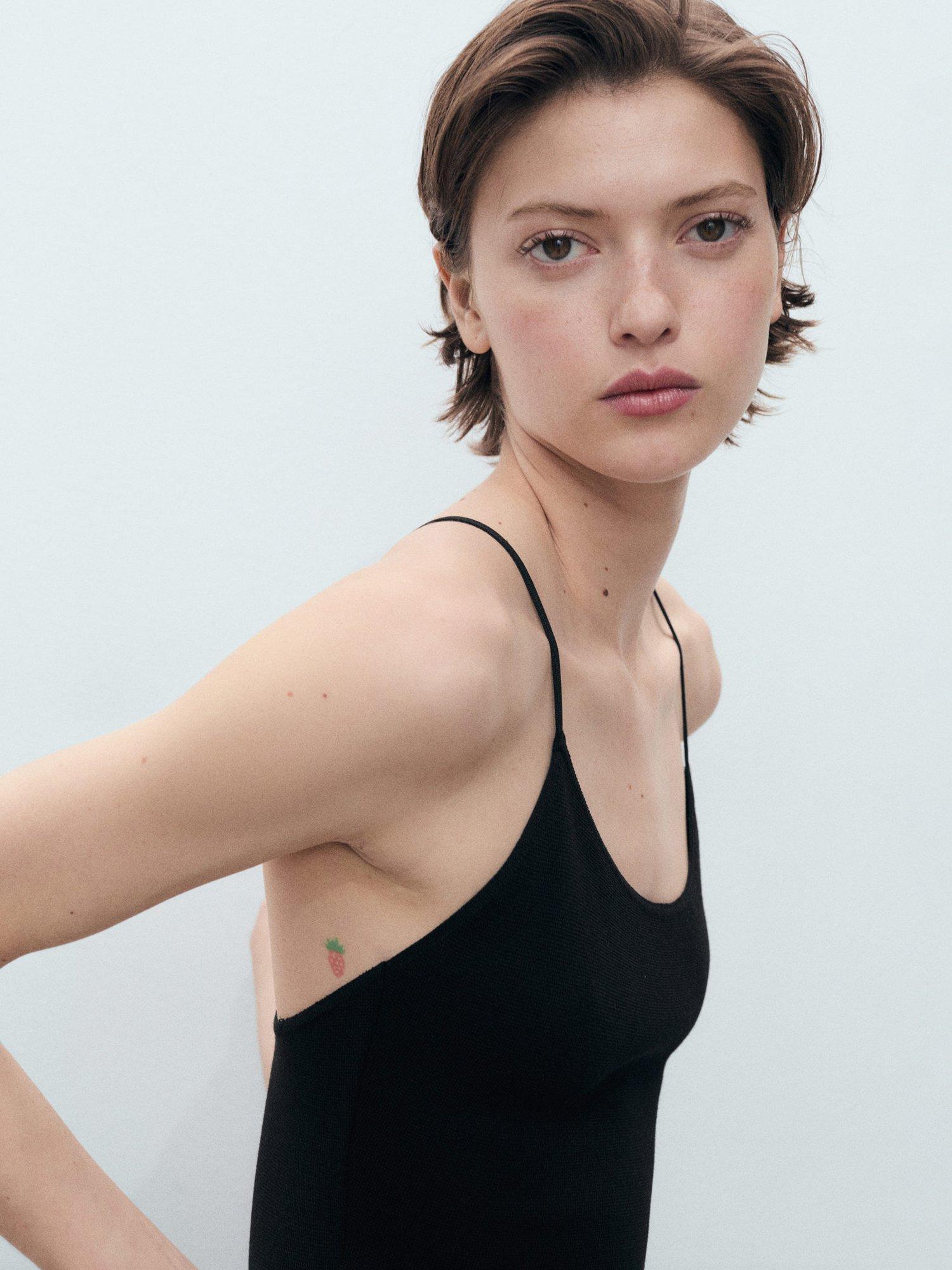 Product image 6 of 8, which shows Mango Martin Sleeveless Cross Back Maxi Dress, Black, 10