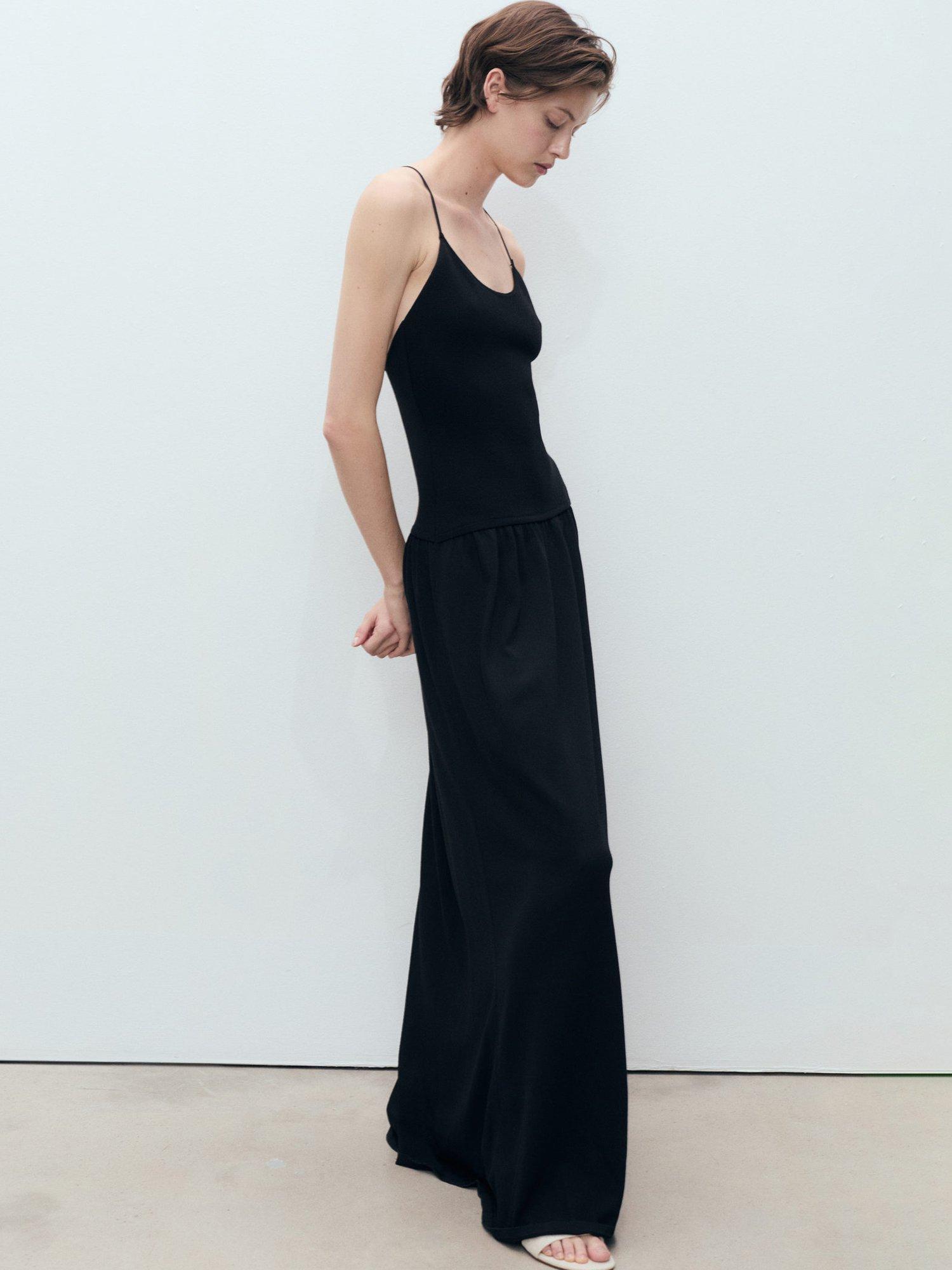 Product image 7 of 8, which shows Mango Martin Sleeveless Cross Back Maxi Dress, Black, 10