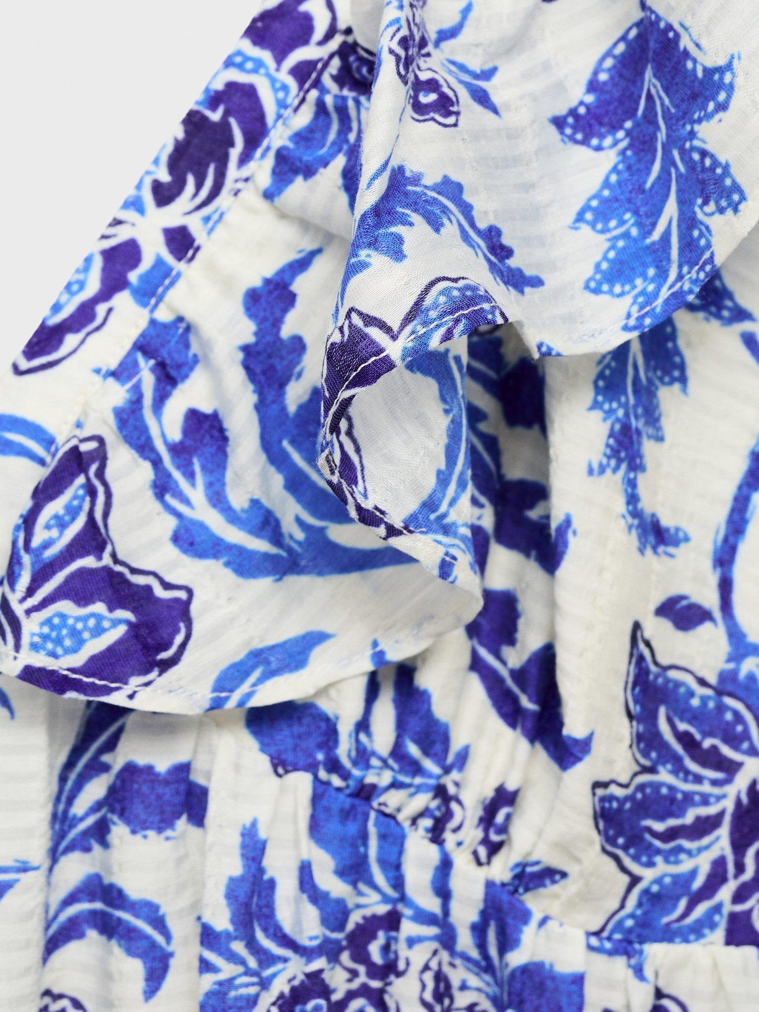 Product image 8 of 8, which shows Mango Ramona Floral Dress, Medium Blue, 10