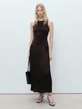 Mango Parrot Sleeveless Maxi Dress, Brown