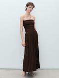 Mango Owl Ruched Bandeau Neck Dress