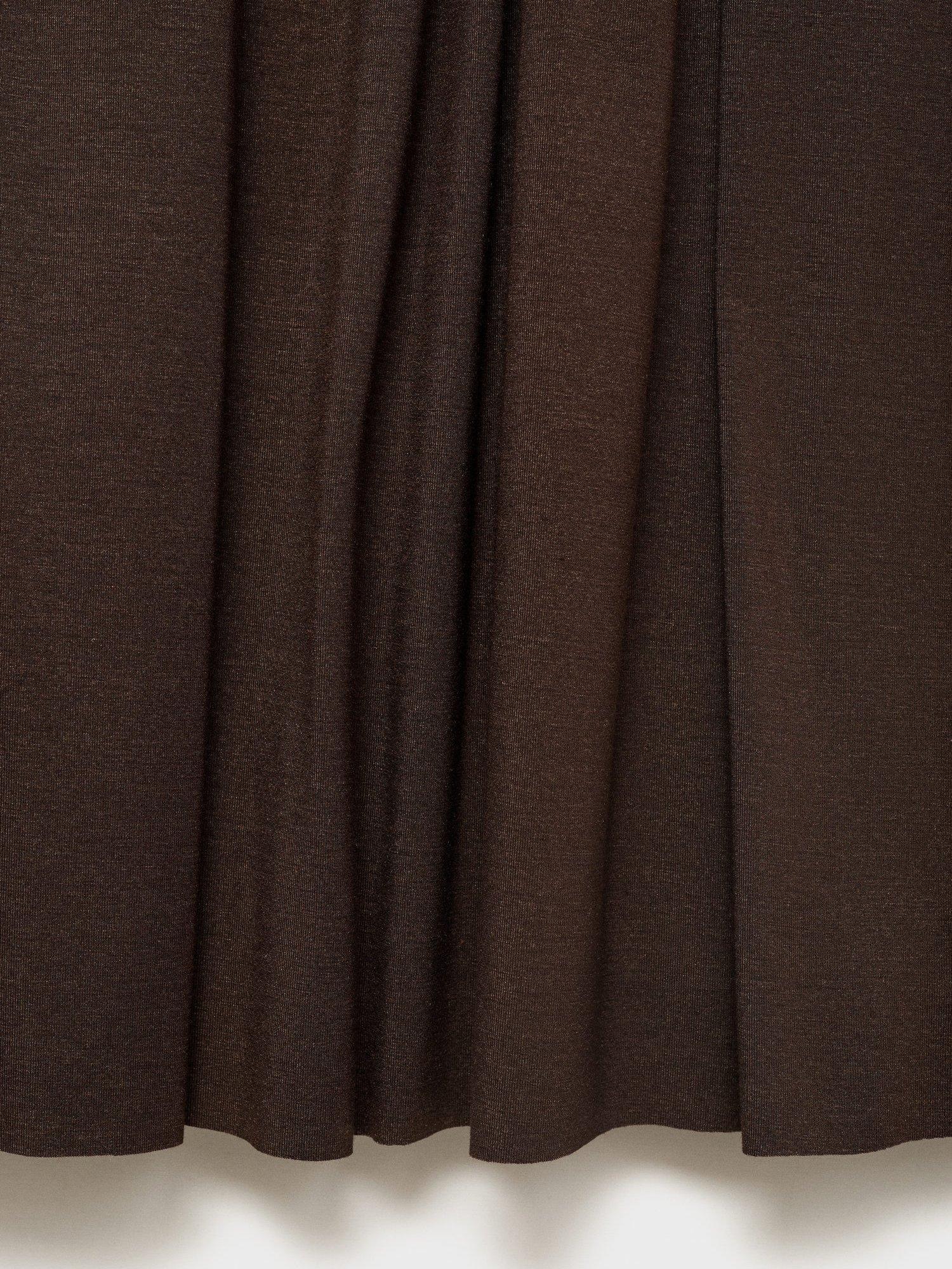 Product image 5 of 8, which shows Mango Owl Ruched Bandeau Neck Dress, Brown, 10
