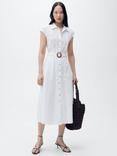 Mango Sarita Embroidered Shirt Dress, White, White