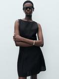 Mango Sea Flared Mini Dress, Black