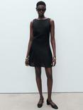 Mango Sea Flared Mini Dress, Black