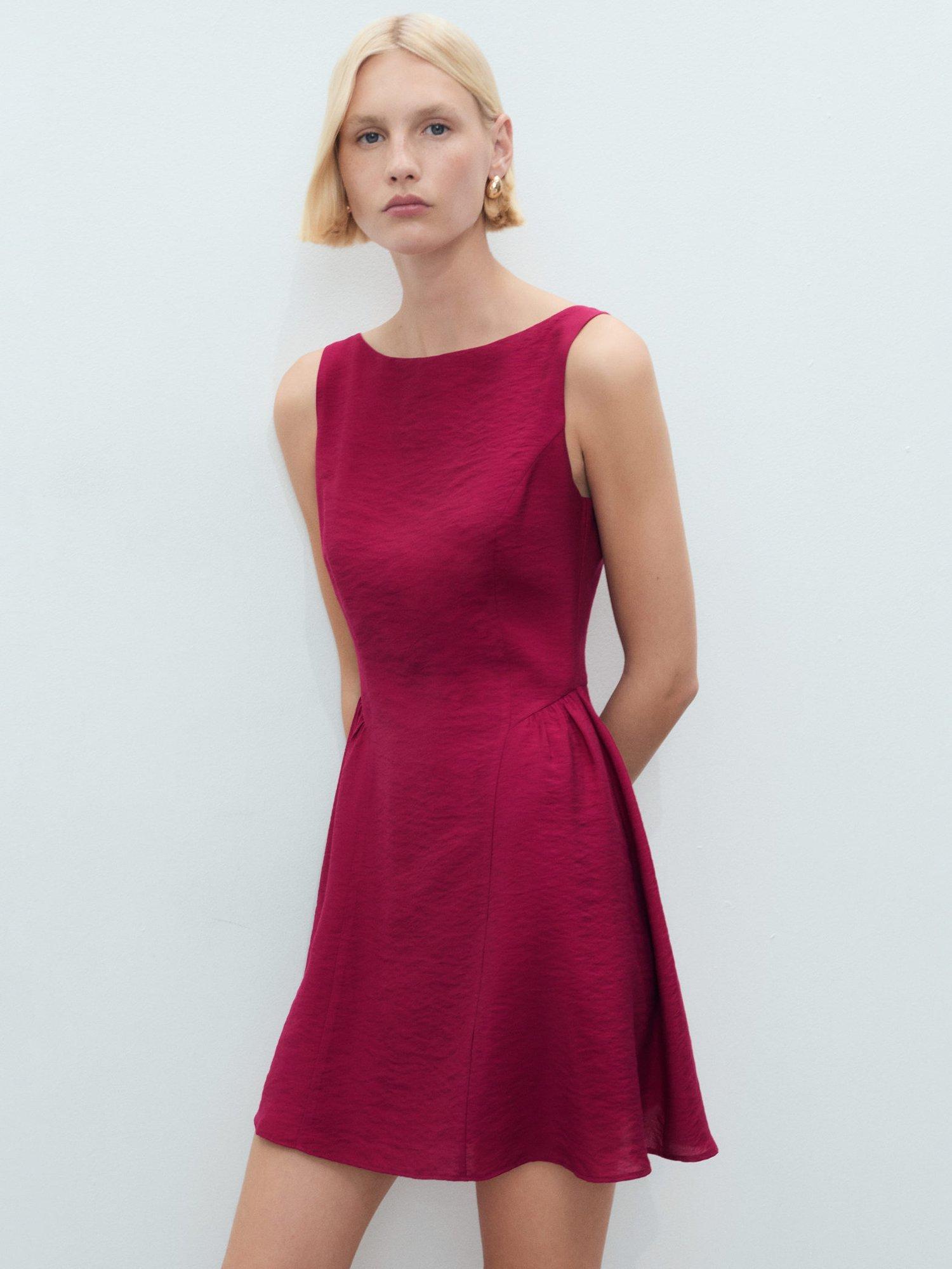 Mango Sea Flared Mini Dress, Red