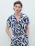 Mango Life Stripe Knot Detail Shirt, White/Multi, White/Multi