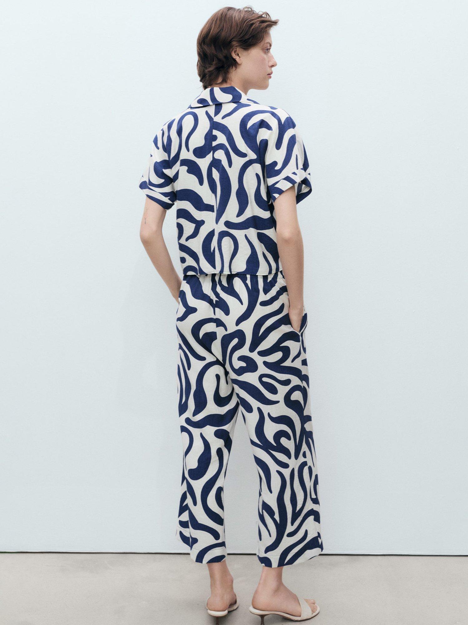 Product image 4 of 9, which shows Mango Life Stripe Knot Detail Shirt, White/Multi, 10