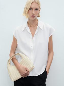 Mango Lim Sleeveless Shirt, Natural White, Natural White