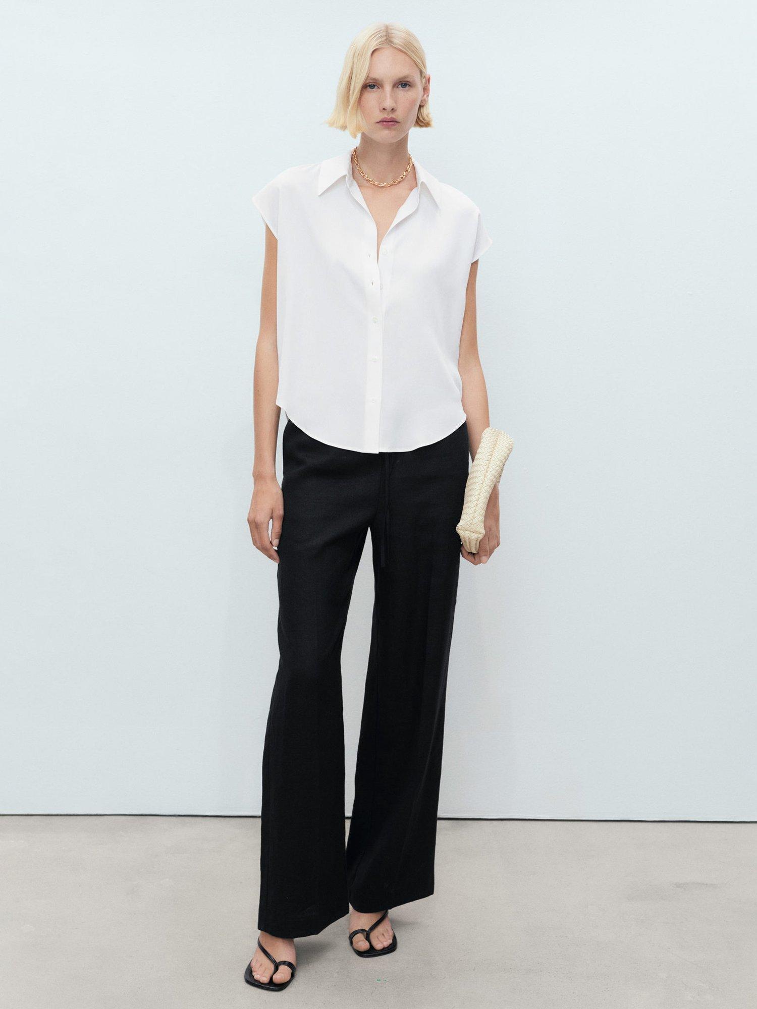 Product image 2 of 9, which shows Mango Lim Sleeveless Shirt, Natural White, 10