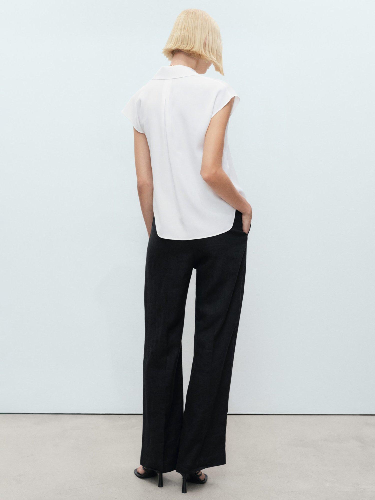 Product image 4 of 9, which shows Mango Lim Sleeveless Shirt, Natural White, 10