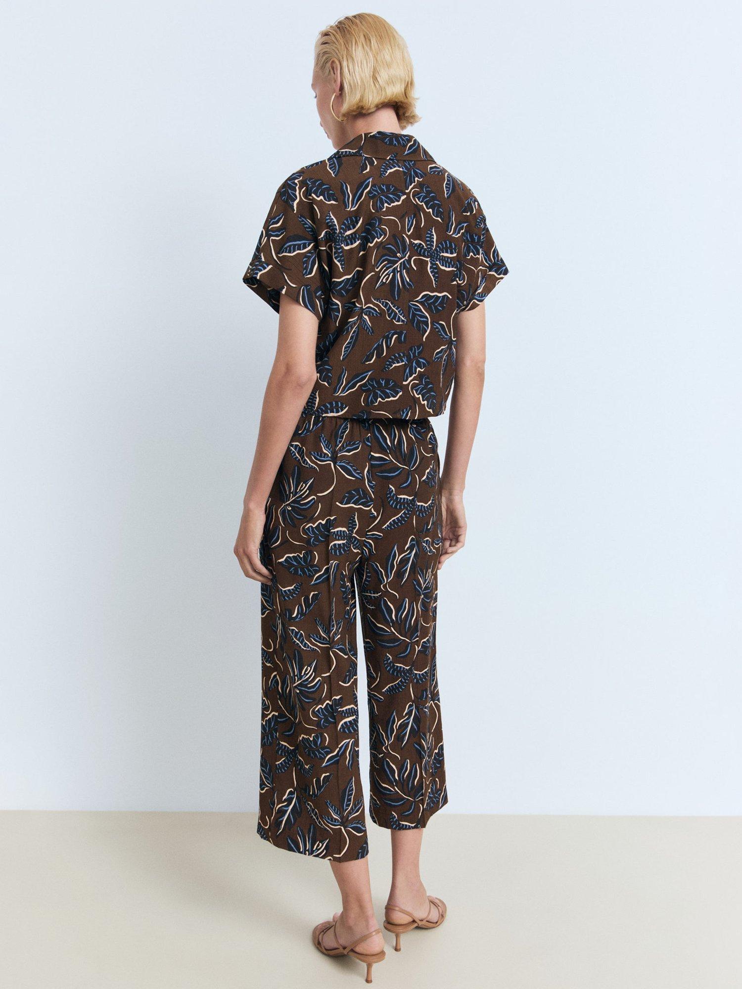 Product image 4 of 9, which shows Mango Life Leafs Knot Detail Shirt, Brown, 10