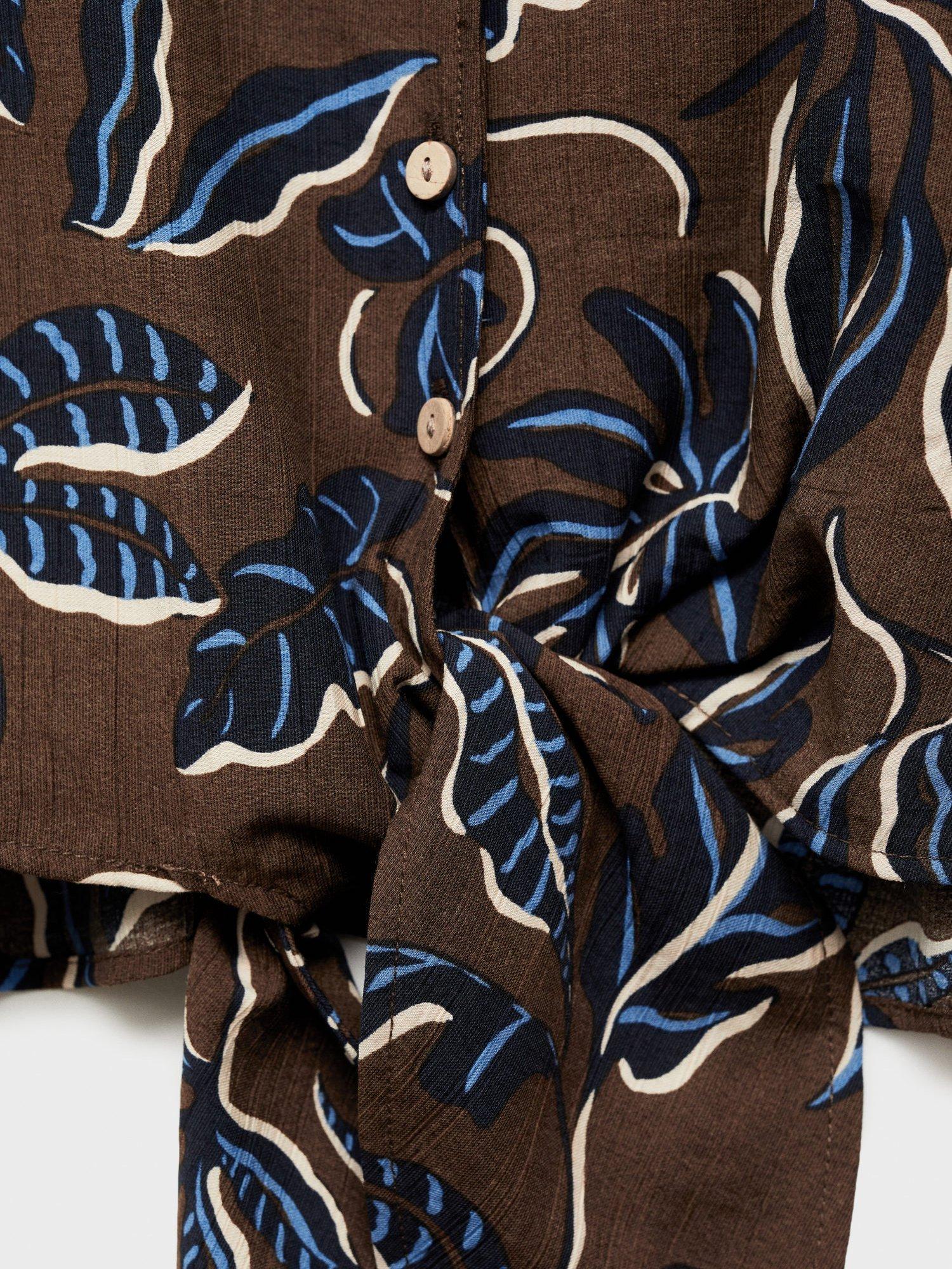 Product image 5 of 9, which shows Mango Life Leafs Knot Detail Shirt, Brown, 10