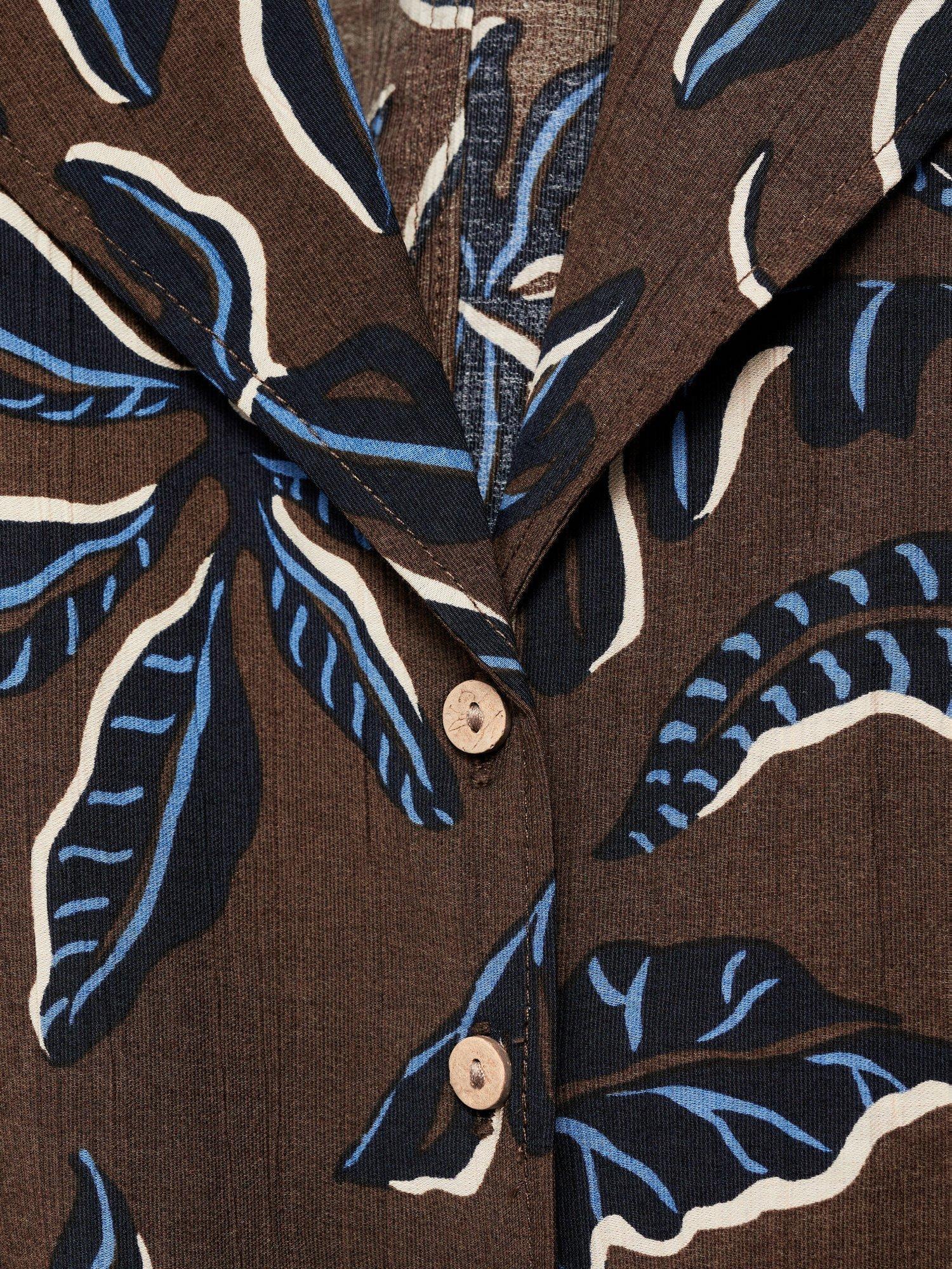 Product image 9 of 9, which shows Mango Life Leafs Knot Detail Shirt, Brown, 10