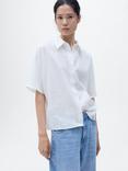 Mango Pai Regular Fit Linen-Cotton Shirt, Natural White