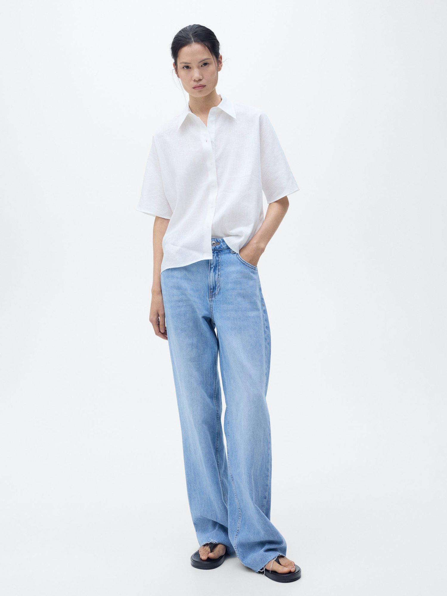 Product image 2 of 8, which shows Mango Pai Regular Fit Linen-Cotton Shirt, Natural White, 10