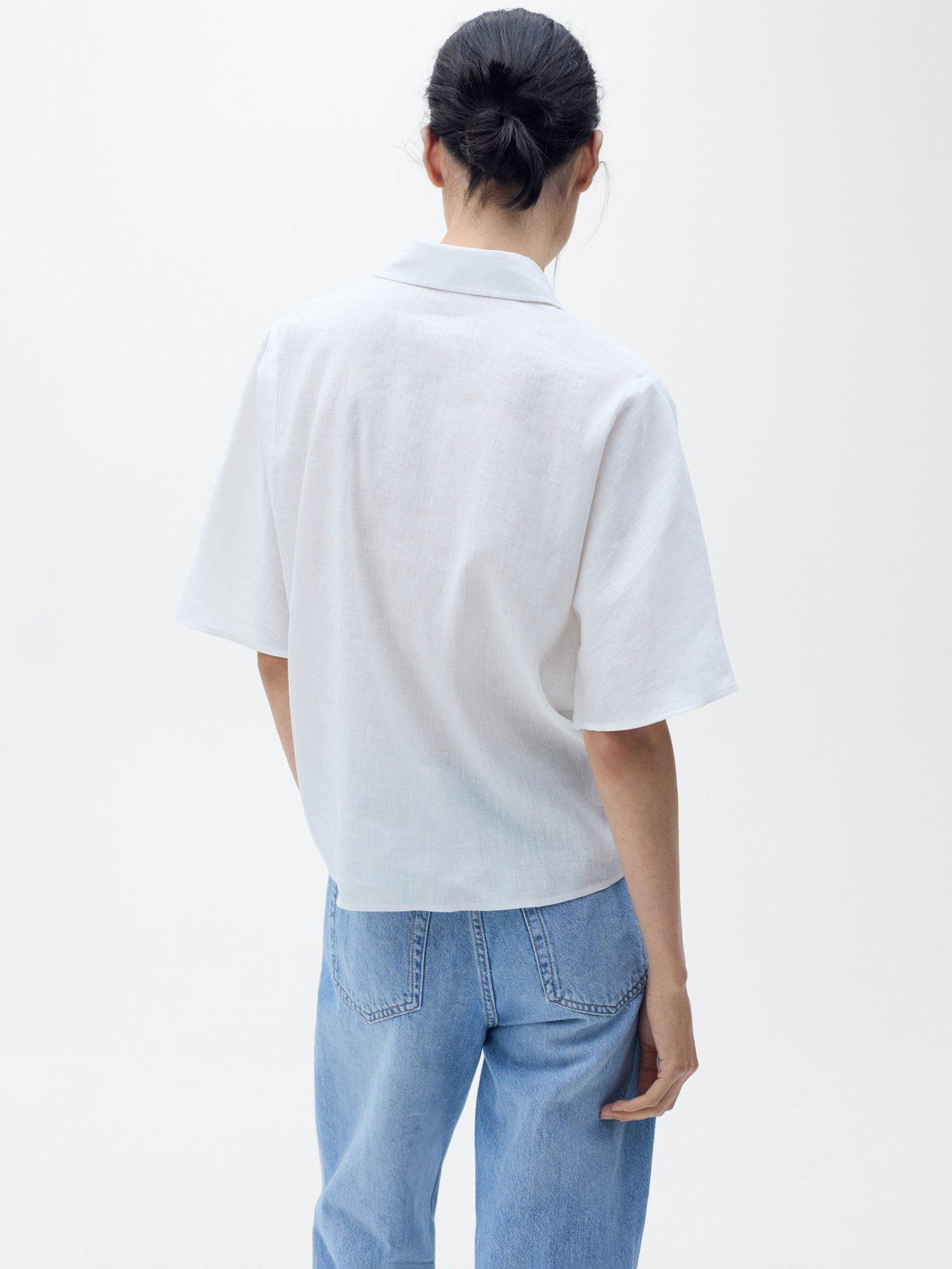 Product image 4 of 8, which shows Mango Pai Regular Fit Linen-Cotton Shirt, Natural White, 10