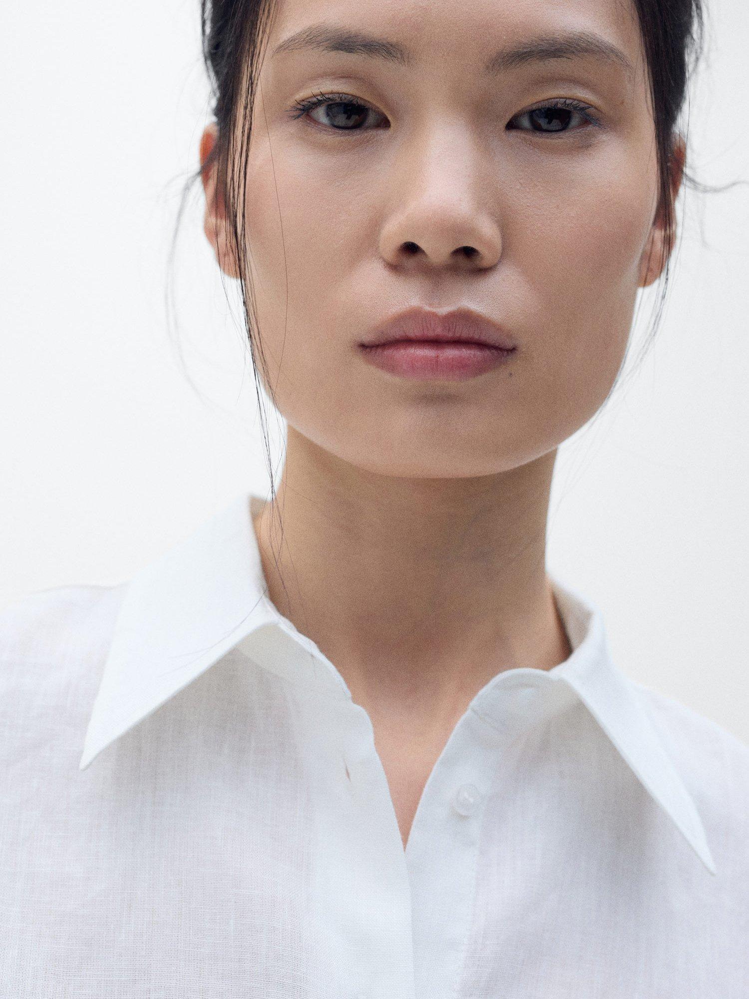 Product image 6 of 8, which shows Mango Pai Regular Fit Linen-Cotton Shirt, Natural White, 10