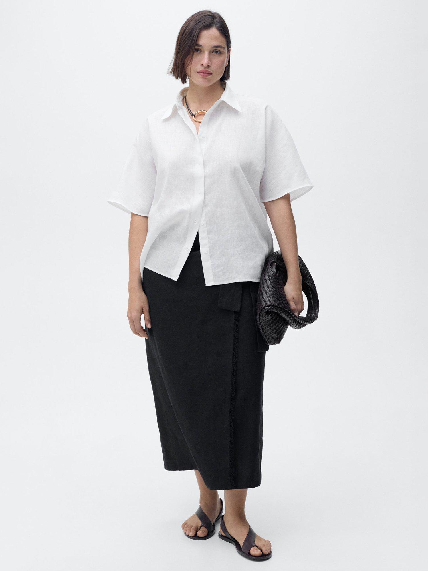 Product image 7 of 8, which shows Mango Pai Regular Fit Linen-Cotton Shirt, Natural White, 10