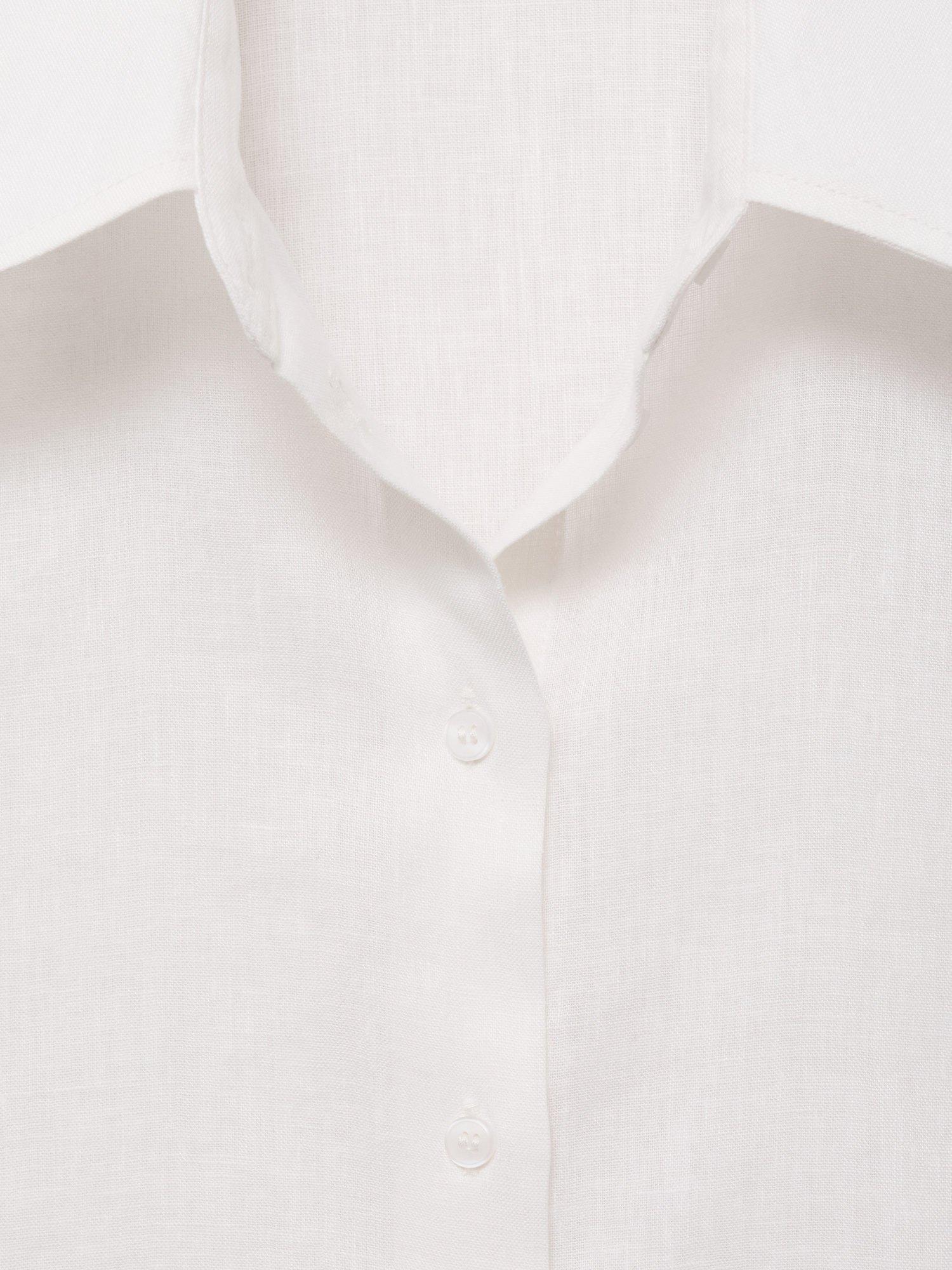 Product image 8 of 8, which shows Mango Pai Regular Fit Linen-Cotton Shirt, Natural White, 10