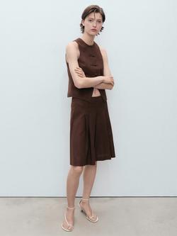 Mango Laguna Long Suit Shorts, Dark Brown, Dark Brown