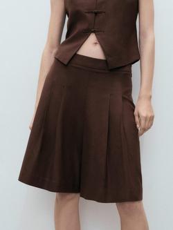 Mango Laguna Long Suit Shorts, Dark Brown - view 2, Dark Brown