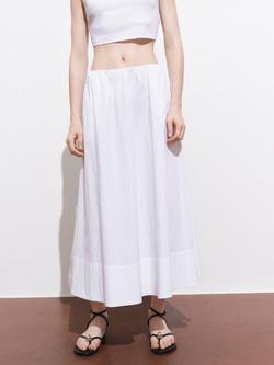 Mango Creta Flared Midi Skirt, White