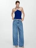 Mango Angelina Sparkle Knit Top, Bright Blue