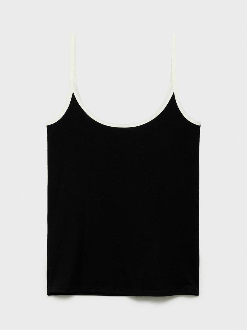 Product image 3 of 7, which shows Mango Aurora Scoop Neck Top, Black, S