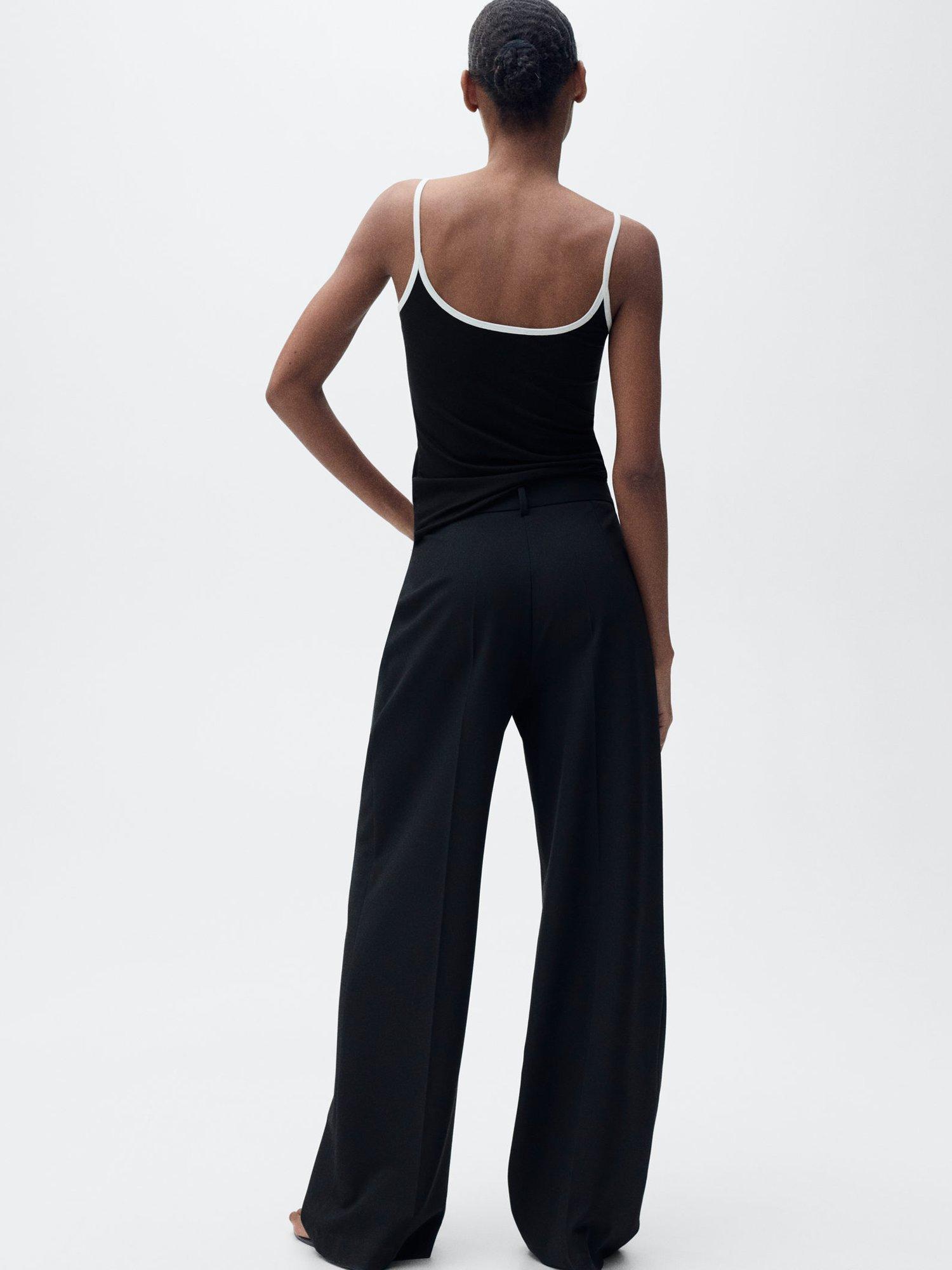 Product image 4 of 7, which shows Mango Aurora Scoop Neck Top, Black, S