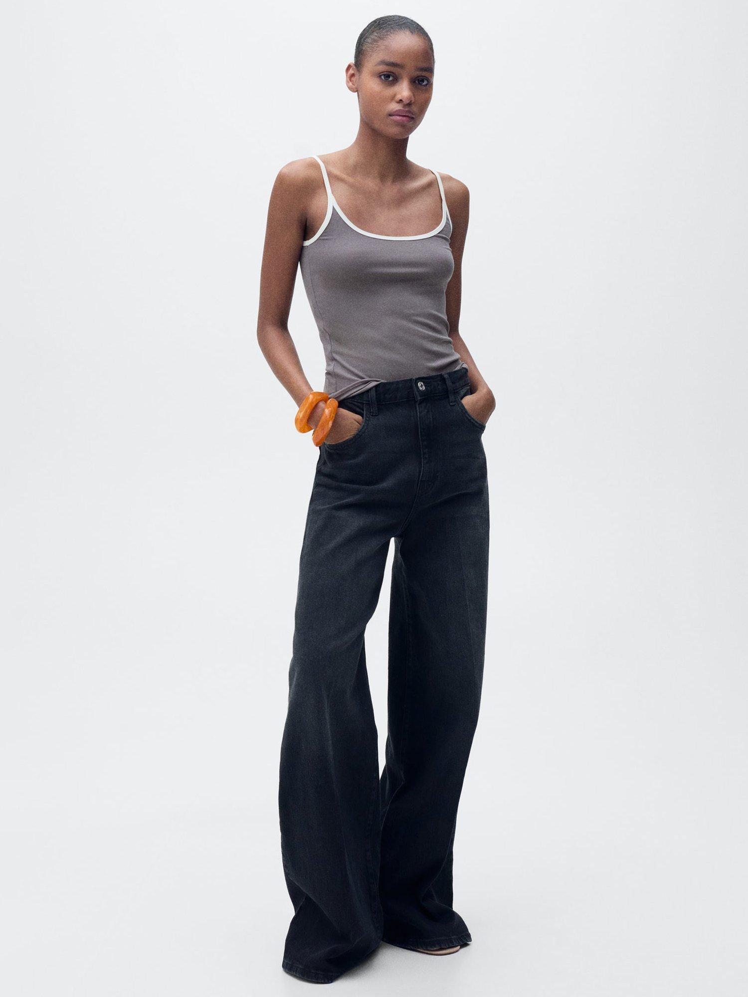 Product image 2 of 7, which shows Mango Aurora Scoop Neck Top, Grey, S