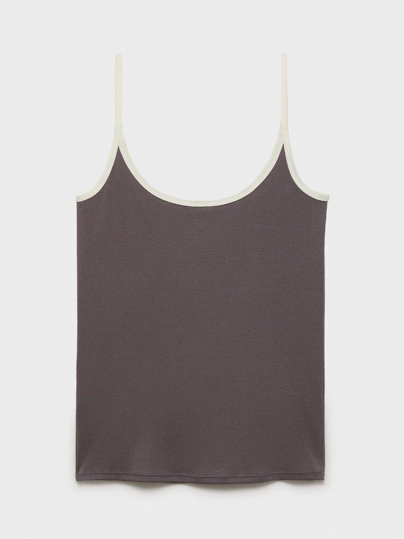 Product image 3 of 7, which shows Mango Aurora Scoop Neck Top, Grey, S
