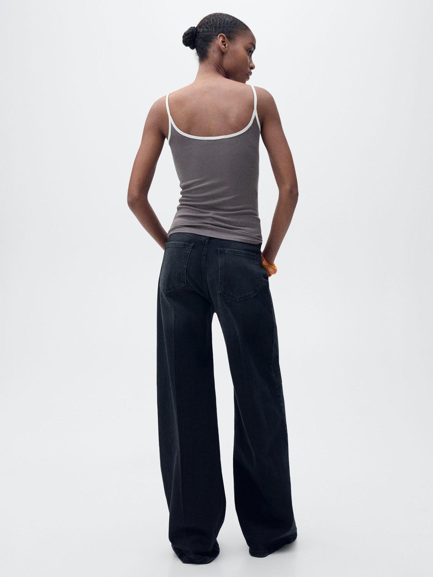 Product image 4 of 7, which shows Mango Aurora Scoop Neck Top, Grey, S