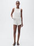 Mango Goose Crochet Knit Top, Natural White